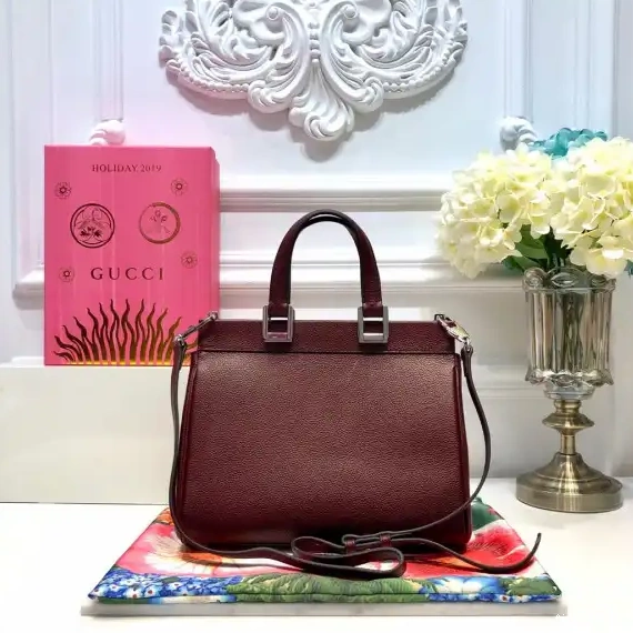 Firstbag ru leather Zumi top small handle grainy Gucci bag 0507